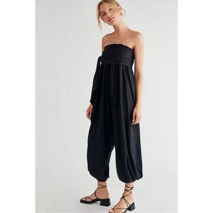 Free People Beach Just Like That Convertible Jumpsuit In Black